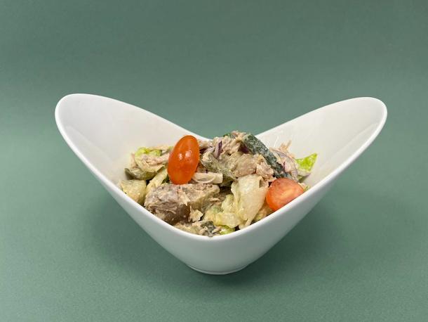 Салат с бужениной и картофелем запеченным