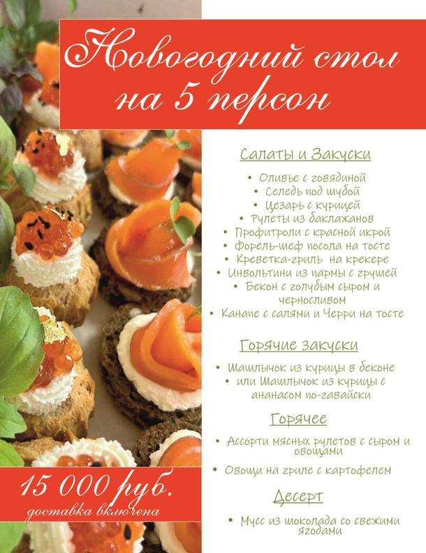Новогодний стол на 5 персон