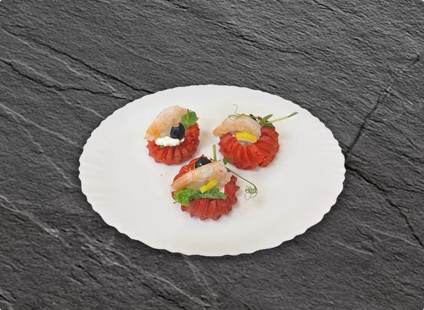 Мини профитроль с креветкой