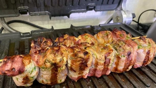 Свиной шашлык в беконе Свиной шашлык в беконе